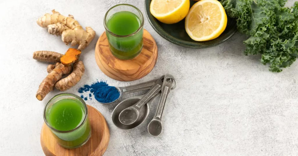 MegaBoost Green Juice Shot: Cucumber, Kale, Ginger, Lemon, Turmeric, Chlorophyll